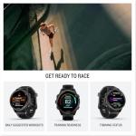 PlayBetter Garmin Forerunner 570 (42mm, Cloud Blue/Translucent Whitestone) Advanced GPS Running and Triathlon Smartwatch Bundle HD Screen Protectors & Wireless Earbuds