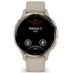 Garmin 010-02785-02 Venu 3S Health Fitness GPS Smartwatch Gold Steel Bezel with French Gray Case 41mm Bundle with Charging Dock, Silicone Dust Cover 3 Pack and USB Type C Charging and Sync Cable