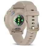 Garmin 010-02785-02 Venu 3S Health Fitness GPS Smartwatch Gold Steel Bezel with French Gray Case 41mm Bundle with Charging Dock, Silicone Dust Cover 3 Pack and USB Type C Charging and Sync Cable