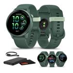 Garmin Vivoactive 6 Fitness GPS Smartwatch AMOLED Display Metallic Jasper Green with Green Band, 11-Day Battery, 80+ Sports Modes, Activity Tracking Smart Features, Music, Contactless Payments Bundle