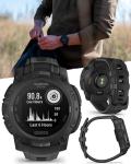 Wearable4U Garmin Instinct 3-45mm Tactical Edition Rugged Outdoor GPS Smartwatch, Solar Charging Display, Applied Ballistics Support, LED Flashlight, Multi-Band GPS PowerBank Bundle