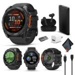 Garmin Fenix 8 51MM AMOLED Premium Multisport GPS Smartwatch Slate Gray with Black Silicone Band, Built-in LED Flashlight, Fitness & Health Smart Watch Bundle for Men & Women