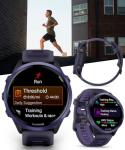Garmin Forerunner 570 47mm Advanced GPS Running & Triathlon Smartwatch, AMOLED Display, Training & Recovery, Indigo Aluminum w/Translucent Imperial Purple/Indigo Band w/ Wearable4U BLK Earbuds Bundle