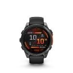 Garmin Fenix 8 47MM AMOLED Premium Multisport GPS Smartwatch Slate Gray with Black Silicone Band, Built-in LED Flashlight, Fitness and Health Smart Watch Bundle for Men and Women