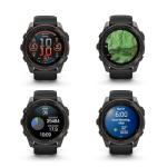 Garmin Fenix 8 51MM AMOLED Sapphire Premium Multisport GPS Smartwatch Carbon Gray DLC Titanium with Gray Silicone Band, Built-in LED Flashlight, Fitness & Health Smart Watch Bundle for Men & Women