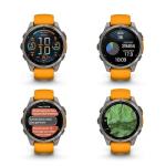 Garmin Fenix 8 47MM AMOLED Sapphire Premium Multisport GPS Smartwatch Titanium with Spark Orange/Graphite Silicone Band, Built-in LED Flashlight, Fitness & Health Smart Watch Bundle for Men & Women