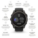 Garmin Fenix 8 43MM AMOLED Premium Multisport GPS Smartwatch Silver with Whitestone Silicone Band, Built-in LED Flashlight, Fitness & Health Smart Watch Bundle for Men & Women