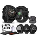 Garmin Tactix 8 51mm Solar Charged Display Smart Watch, Built-in Flashlight, 48 Days Battery Life, Premium Tactical GPS Smartwatch, Applied Ballistics Ultralight Solver Bundle + Earbuds and More