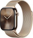 Apple Watch Series 10 [GPS + Cellular, 42mm] - Gold Titanium Case with Gold Milanese Loop, M/L, M/L (Renewed)