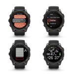 Garmin Fenix 8 51MM AMOLED Sapphire Premium Multisport GPS Smartwatch Carbon Gray DLC Titanium with Gray Silicone Band, Built-in LED Flashlight, Fitness & Health Smart Watch Bundle for Men & Women