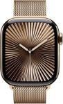 Apple Watch Series 10 [GPS + Cellular, 42mm] - Gold Titanium Case with Gold Milanese Loop, M/L, M/L (Renewed)