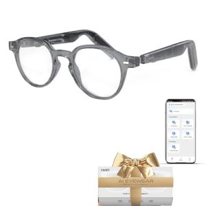 GetD AI Smart Glasses for Men & Women, Real-Time Translation for 145 Languages, Bluetooth 5.4 with 11H Battery, Blue Light Filter, Hands-Free for Travel, Driving, Business Meetings(C2)