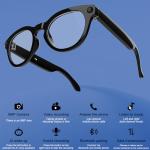 SZXWL AI Smart Glasses with Camera, 8MP Anti-Shake Camera Glasses, Voice Assistant, Supports Photo/Video/Audio Recording, with AI Assistant/AI Translation/Bluetooth Calling (Anti-Blue Light Glasses)