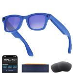 AI Smart Glasses with Camera, 8MP HD Camera Glasses for Men,Women, AI Glasses with Voice Assistant,Open-Ear Audio,Video Record,Real-Time Translation,Recording Sunglasses for Life & Work(Modern-Blue)