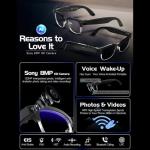 Mingtawn AI Smart Glasses 4K HD Camera, BT Call, 800W Anti-Shake Camera Glasses with Video Recording Dual Mic, Simultaneous Interpretation/GPT Identify Objects, 270mAh BlueLight Glasses（Photochromic 3