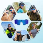 padom Camera Glasses for Men Women, 8MP HD Video Recording Glasses with Bluetooth & Speakers, Built-in Storage(No SD Card Needed), AI Smart Glasses with Camera for Cycling/Outdoor Sports/Travel(Blue)