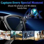 KWENRUN AI Smart Glasses with 8MP Camera, 4K Video & HD Photo, Bluetooth Audio, AI Voice Assistant, Real-Time Translation, Object Recognition, Noise-Cancel Calls, Photochromic +2 Sunglasses Lenses