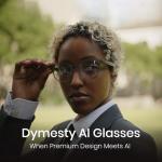 Dymesty Smart AI Glasses for Men & Women,Titanium Frame,Real-Time Translation, Meeting Recording, AI Assistant, Open-Ear Bluetooth Speakers and Microphones, 48H Battery Life (J/Gray)