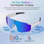 padom Camera Glasses for Men Women, 8MP HD Video Recording Glasses with Bluetooth & Speakers, Built-in Storage(No SD Card Needed), AI Smart Glasses with Camera for Cycling/Outdoor Sports/Travel(Blue)