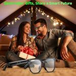 AI Smart Glasses with Camera, 8MP HD Photo and Anti-Shake Video Recordings, AI Glasses with Real-Time Translation/ AI Object Recognition/AI Voice Q&A, Calls and Music,Anti-Blue Light Camara Glasses