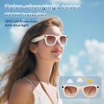 NILUTO Upgraded AI Smart Glasses with Camera 8MP HD1080P Video Glasses with Camera and Audio -Video Recording Glasses with Audio, Video Glasses, Real-Time Translation (Frost White)