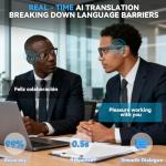 AI Smart Glasses with Camera, 8MP HD Camera Glasses for Men,Women, AI Glasses with Voice Assistant,Open-Ear Audio,Video Record,Real-Time Translation,Recording Sunglasses for Life & Work(Modern-Blue)