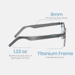 Dymesty Smart AI Glasses for Men & Women,Titanium Frame,Real-Time Translation, Meeting Recording, AI Assistant, Open-Ear Bluetooth Speakers and Microphones, 48H Battery Life (J/Gray)