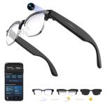 AI Smart Glasses with 4K HD Camera, 800W Anti-Shake Bluetooth Camera Glasses, 1080P Video Recording Dual Mic Noise Reduction, Real Time Translation&Simultaneous Interpretation, 290mAh Capacity(W630)