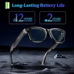 KWENRUN AI Smart Glasses with 8MP Camera, 4K Video & HD Photo, Bluetooth Audio, AI Voice Assistant, Real-Time Translation, Object Recognition, Noise-Cancel Calls, Photochromic +2 Sunglasses Lenses