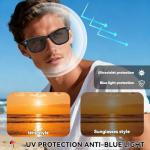 AI Smart Glasses with Camera, 8MP HD Camera Glasses for Men,Women, AI Glasses with Voice Assistant,Open-Ear Audio,Video Record,Real-Time Translation,Recording Sunglasses for Life & Work(Modern-Blue)