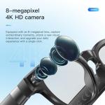 AI Smart Glasses with 4K Camera & Flash Light, Bluetooth Hands-Free Video Recording Sunglasses, Real-Time Translator for 100+ Languages, Photochromic Lenses, ChatGPT Voice Assistant, Music & Calls