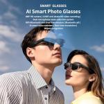 AI Smart Glasses with 8MP Camera & Bluetooth Calling - 2K HD Video, Photo Recognition, Smart Sunglass-Tint Lenses for UV/Blue Light, AI Voice Control & Live Translate for Travel, Meeting (L802-B)