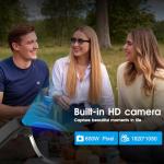 AI Smart Glasses with Camera, 8MP Anti-Shake Camera Glasses for Men Women, 1080P Video Recording Sunglasses, GPT Identify Objects, AI Translation, 290mAh Bluetooth Audio Glasses for Travel/Work/Vlog