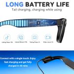 AI Smart Glasses with Camera, 8MP HD Camera Glasses for Men,Women, AI Glasses with Voice Assistant,Open-Ear Audio,Video Record,Real-Time Translation,Recording Sunglasses for Life & Work(Modern-Blue)