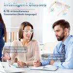 AI Smart Glasses with 8MP Camera 1080P HD Video & Audio Recording, Bluetooth 5.3 Smart Eyewear with Dual Mic, Real-Time Translation 110+ Languages, Voice Control, Photochromic Blue Light Lenses（Beige）