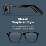 Harmonix SonaVue Smart Glasses, Bluetooth Audio Glasses with Open-Ear Sound, 2.0D Progressive Readers, Black