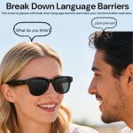 ORGWAUK Smart Bluetooth Glasses with Camera, 800W HD Camera Glasses for Video and Audio Recording, Photography, Sunglasses with UV Protection, AI Real-time Translation, Music & Call, Unisex