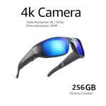 OhO Camera Glasses,4K Pro 24M Resolution H.265 Smart Glasses with Built-in 256GB Memory,UV400 Sunglasses for Outdoor Sport