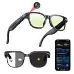 Smart Glasses with HD Camera: AI Recognition,Video Recording,Intelligent Image Stabilization,Real-Time Translation,Voice Assistant ,Open-Ear Audio – Travel,Meetings, Vlogging (Color Changing Lenses)