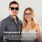 Tulbeys AI Smart Glasses with Camera, 8MP HD Camera Glasses with Video Recording Dual Mic, Real-time Translation & AI Voice Assistant, Identify Objects, IP65 Waterproof, Ideal for Travel & Meetings