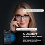 AI Smart Glasses with Camera, 8MP Anti-Shake Camera Glasses for Men Women, 1080P Video Recording Sunglasses, GPT Identify Objects, AI Translation, 290mAh Bluetooth Audio Glasses for Travel/Work/Vlog