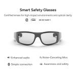 Lucyd Armor Smart Safety Glasses for Men & Women, TR90 Frame, Bluetooth Smart Safety Glasses with Light Adaptive Lenses, Open Ear Speakers & Microphone - ANSI Z87.1 - Slim Photochromic