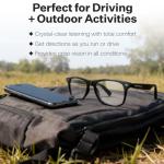 Harmonix SonaVue Smart Glasses, Bluetooth Audio Glasses with Open-Ear Sound, 2.0D Progressive Readers, Black