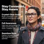 Harmonix SonaVue Smart Glasses, Bluetooth Audio Glasses with Open-Ear Sound, 2.0D Progressive Readers, Black