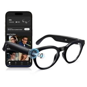 Cyxus AI Smart Camera Glasses, 8 MP Lens, 4K Photos & 1080P Video Recording AI Q&A Translation TR90 Frame Lightweight Bluetooth 5.4 Music/Calls Fast-Charge