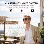 BRIBEJAT AI Smart Glasses with Camera, 800W HD Camera Glasses for Photos, 1080P Video Recording, Real time Translation, AI Voice Assistant, Bluetooth Audio, WiFi Transfer for Vlogging, Sports, Travel