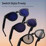 AI Smart Glasses with Camera, 2K Camera Glasses,12MP Video Recording Glasses, Real Time Translation, AI Voice Assistant,Sunglasses with 3 Pack Lenses - Photochromic Lenses,Purple and Blue Lenses