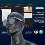 AI Smart Glasses with 4K Camera, Bluetooth Video Recording Sunglasses, Real-Time Translator for 100+ Languages, ChatGPT Voice Assistant, Photochromic Lenses, Hands-Free Photo Capture, Music & Calls