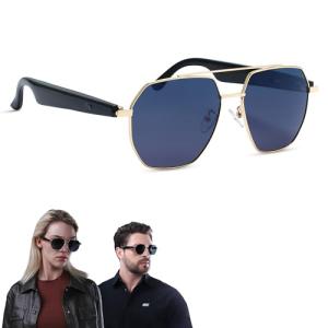 LIMU Gen 5 AI Translation Smart Sunglasses - AI Glasses with Real-Time AI Interpreter, Open-Ear Bluetooth Audio for Calls & Music, Premium 33 g Metal Frame, Travel & Business Ready for Women & Men