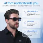 LIMU Gen 5 Smart Glasses, AI Glasses with Real-Time AI Interpreter - Open-Ear Bluetooth Glasses with Speakers, Volume & Touch Control, Wear-Sensor Auto On/Off, Premium TR90 Frame for Women & Men